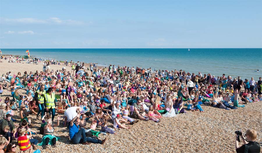 The world record attempt for the largest gathering of mermaids