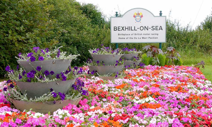 Birthplace of British Motor Racing on Bexhill's entrance signs