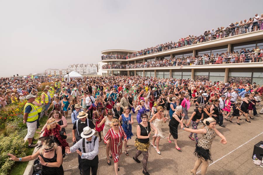 Crowds of people on the DLWP terrace