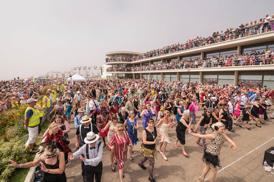 Crowds of people on the DLWP terrace