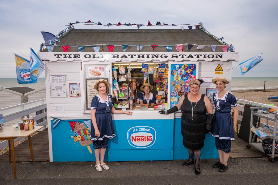 Stella and her staff at the Old Bathing Station