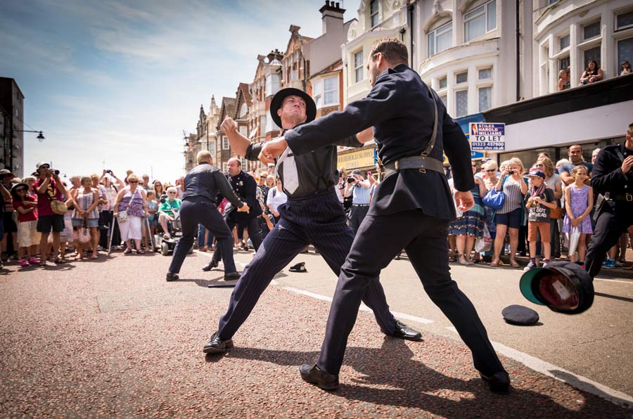 Stuntmen fight in Devonshire Road